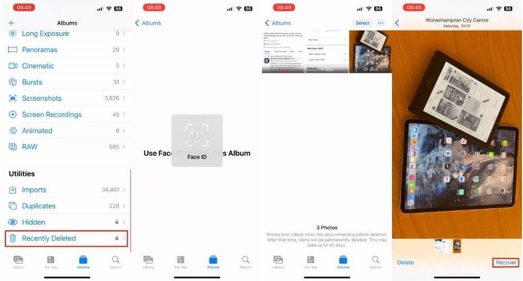 耒阳苹果14维修分享 iPhone14 上恢复已删除的照片 