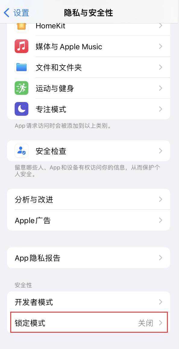 耒阳苹果手机维修分享iOS 16 “锁定模式”是什么 