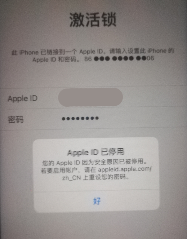 耒阳苹果手机维修分享iPhone 12 出现提示“Apple ID 已停用”怎么办 